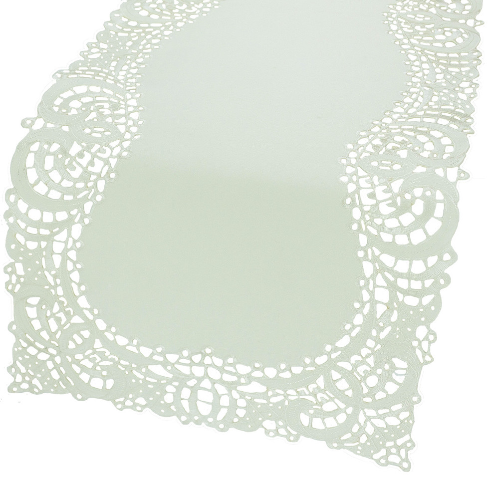 Dainty Lace Table Runner 15"x54" , Ivory