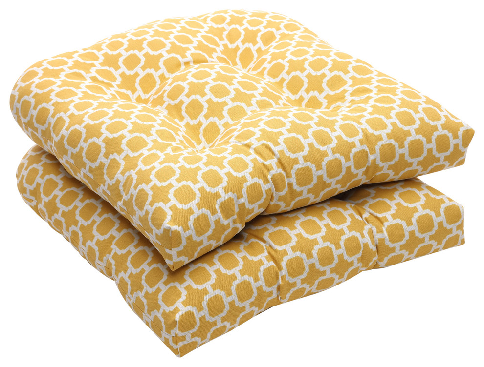 Hockley Green Wicker Seat Cushion, Set of 2 Contemporary Outdoor Cushions And Pillows by