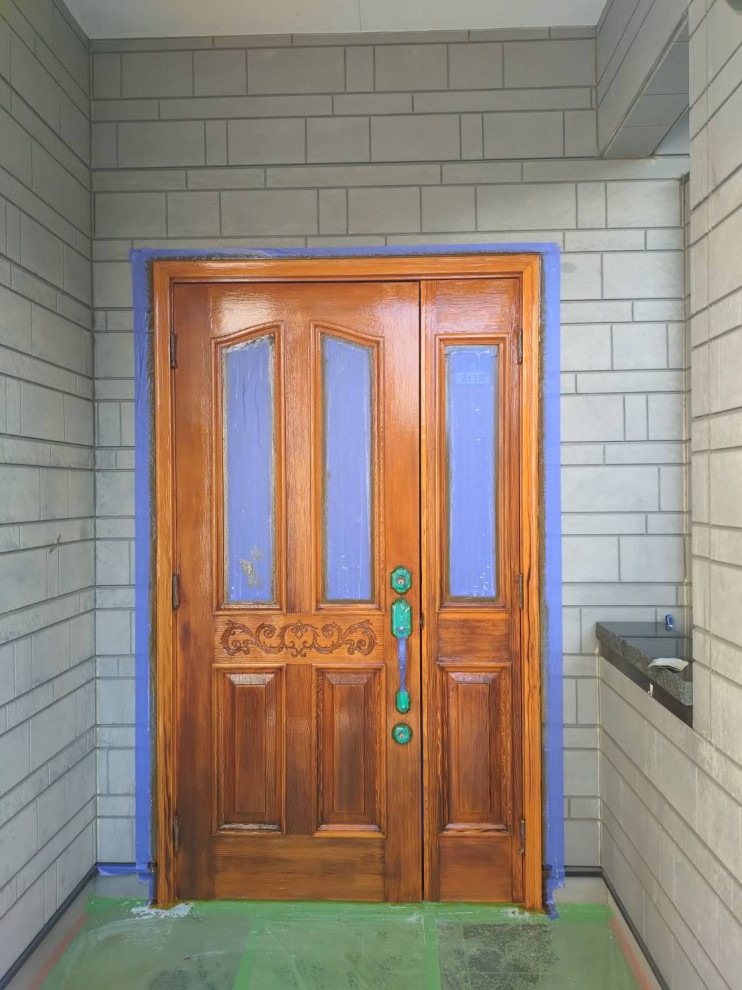 玄関ドア3回目塗装工事