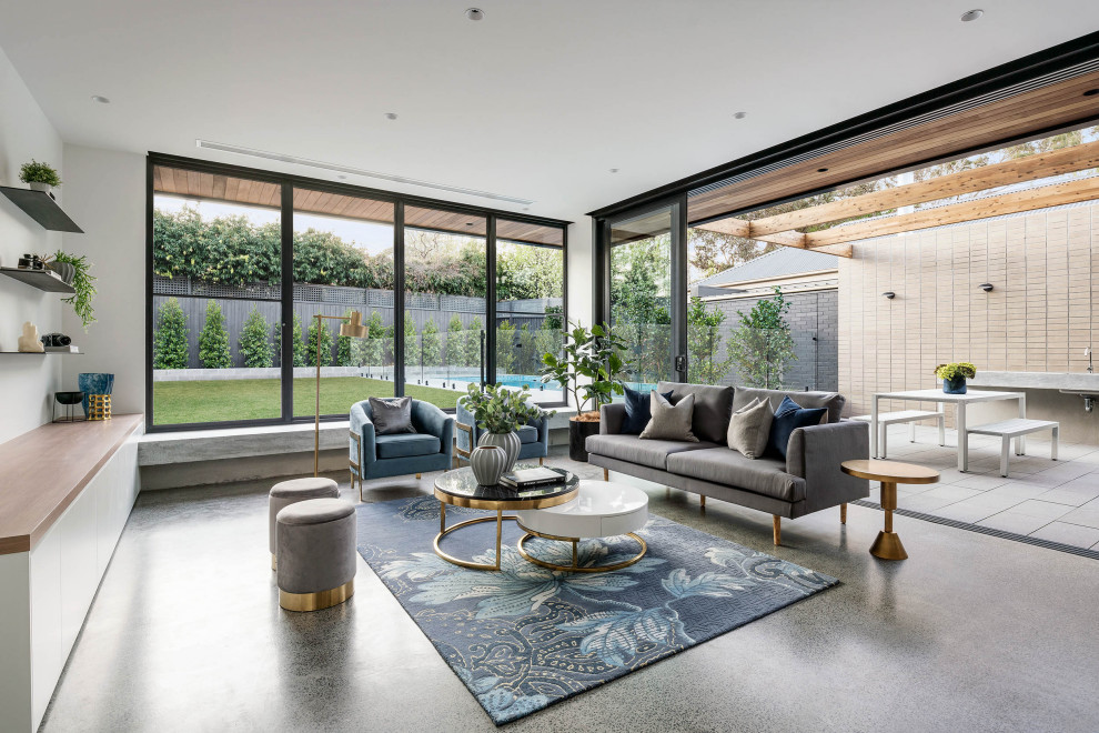 Photo of a modern living room in Melbourne.