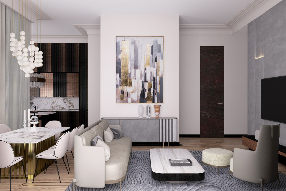 Дизайн пентхауса в ЖК Резиденция Монэ площадью 126 кв.м. в современном стиле.