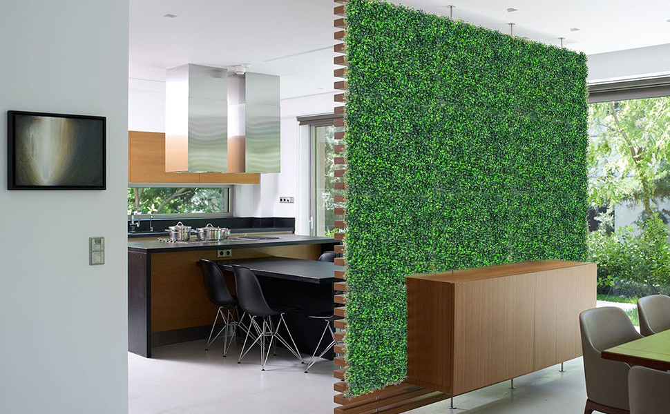 Design ideas for a medium sized modern dining room in Dallas with green walls.