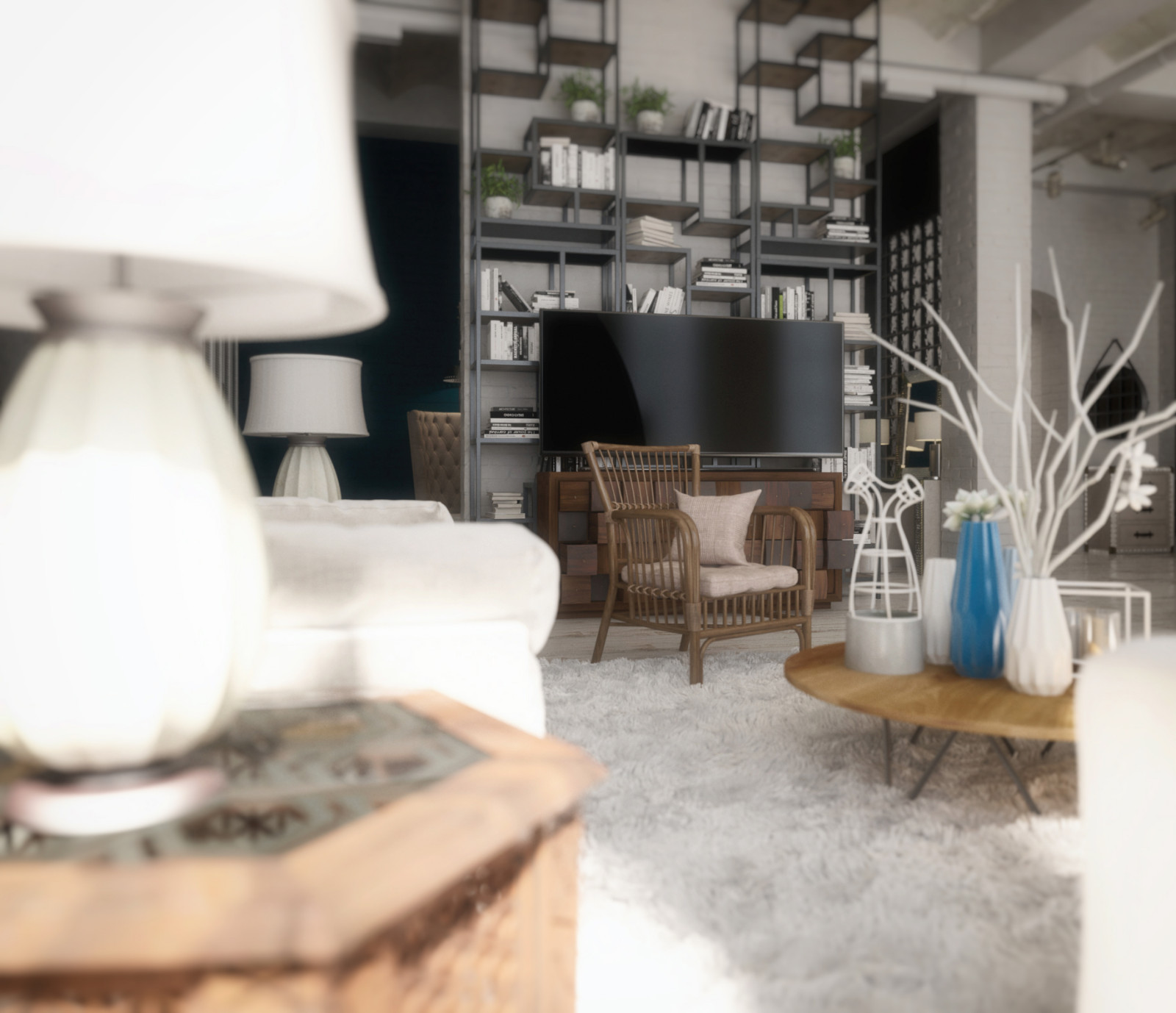 Лофт интерьер апартаментов в Казани.