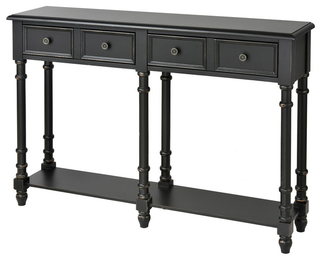 Hager Antique Black Console Table French Country Console Tables