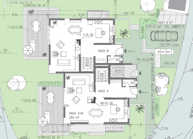 Haus A Offener Grundriss Im Erdgeschoss Modern Wohnbereich Frankfurt Am Main Von Resonator Coop Architektur Design