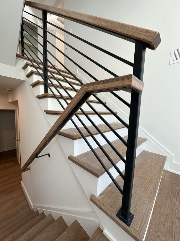 Metal railings with wood top