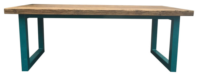 Ubar Reclaimed Wood Table/Desk, Blue, Large