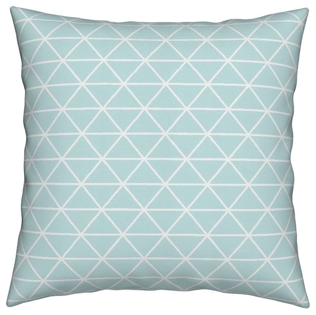 Triangle Geometric Baby Blue Pastel White Boy Throw Pillow
