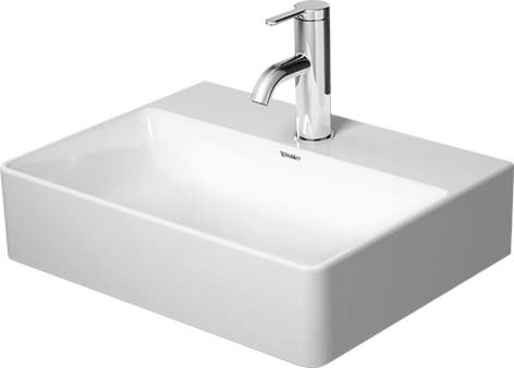 Duravit DuraSquare 17 3/4"x13 3/4" Bathroom Sink, White, 1 Hole