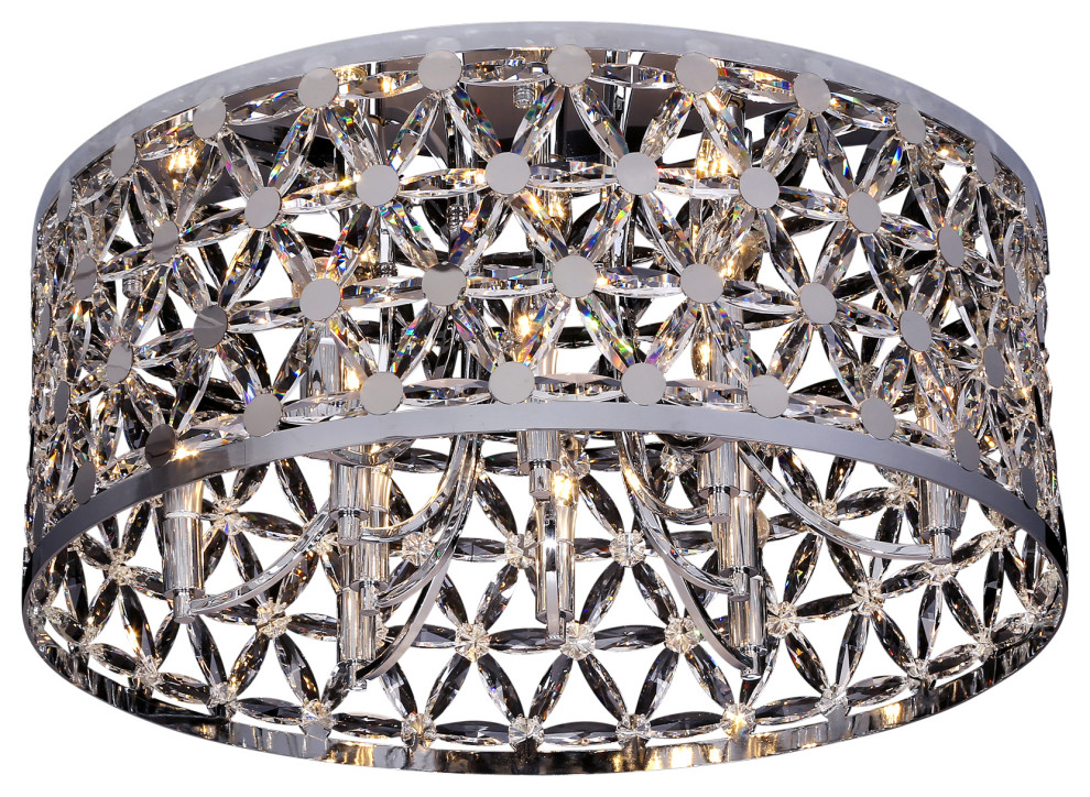 Flush Mount, Chrome Contemporary Flushmount Ceiling Lighting by