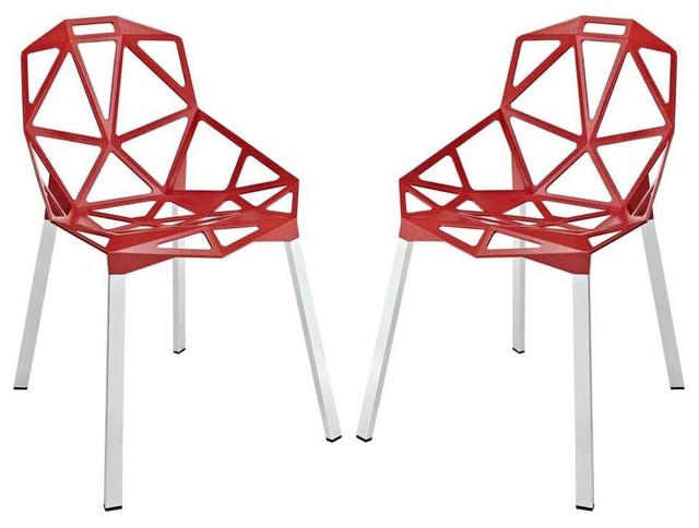 Connections Dining Chairs, Red, Set of 2