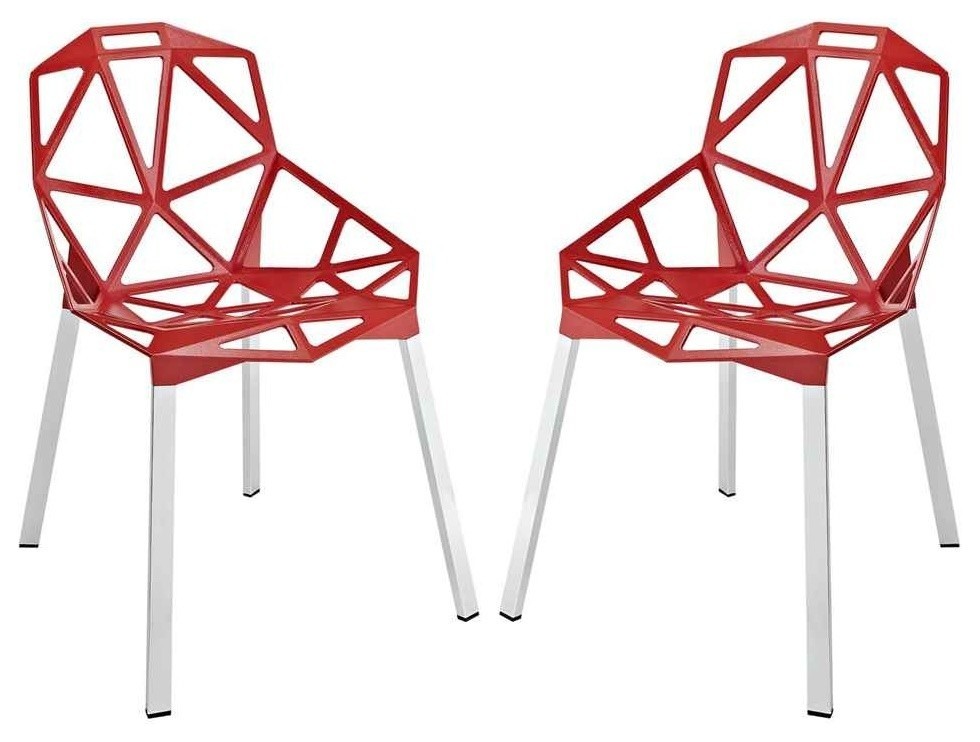 Connections Dining Chairs, Red, Set of 2