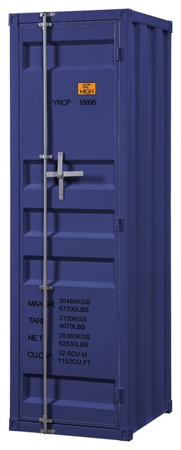 Acme Cargo Single Door Wardrobe With Blue Finish 35941 ...