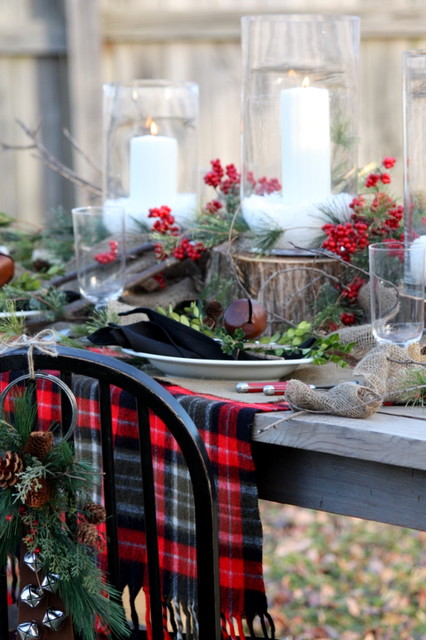 Christmas Tablescape rustic-dining-room