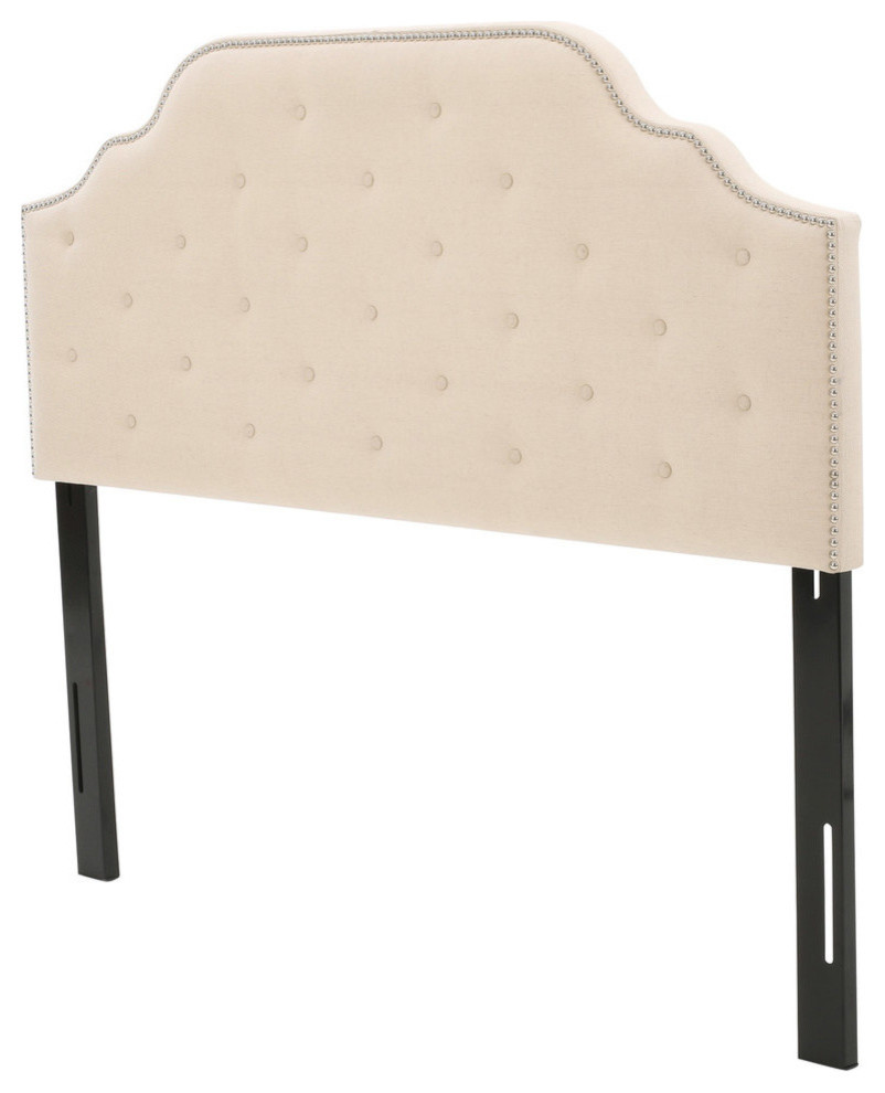 Kanadic Beige Fabric Queen//Full Headboard