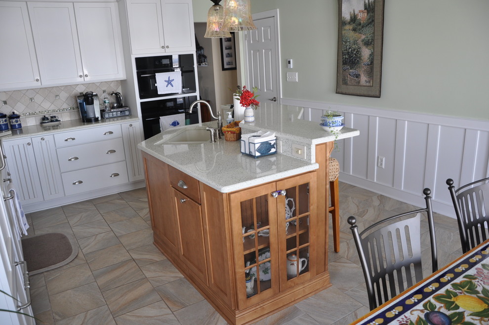 Waterfront Kitchen with Seaglass Island