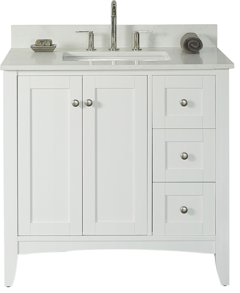 Shaker Americana 36x18" Vanity Transitional Bathroom Vanities And