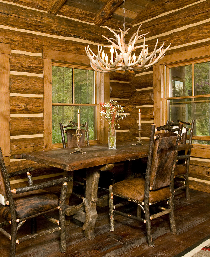 Exemple d'une salle à manger montagne.