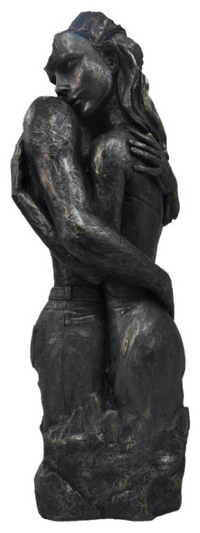 8.25 Tall 'Insinuating' NOVICA Metallic Romantic Bronze Sculpture