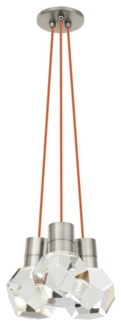 Kira Ceiling Pendant, 3-Light, LED, Satin Nickel, 10"W
