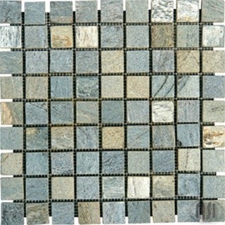 Gold Green Tumbled Quartzite Mosaic Tiles