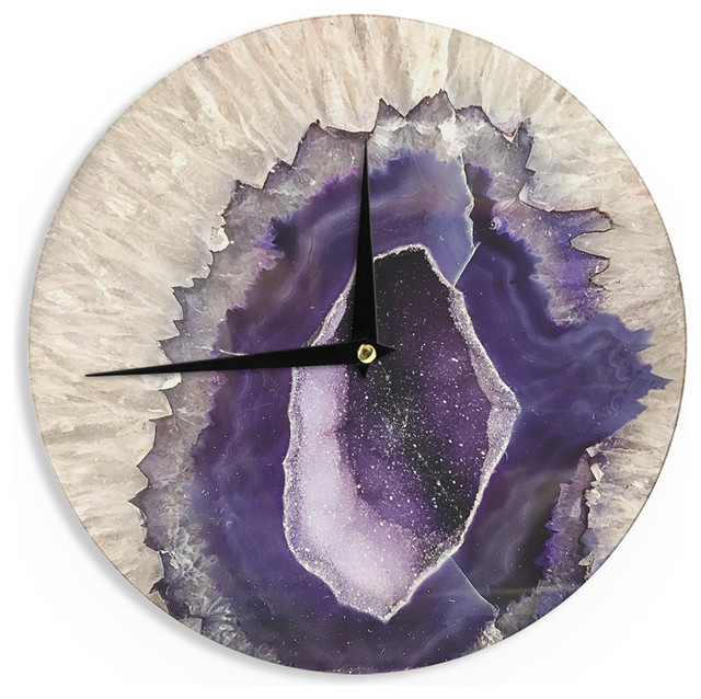 Sylvia Cook "Purple Quartz" Wall Clock, 12"