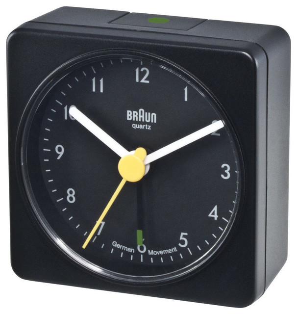 Braun Classic Square Alarm Clock Black Contemporary Braun Classic Square Alarm Clock Black