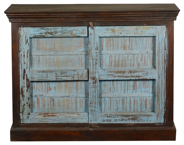 Comet Rustic Reclaimed Wood 2 Door Storage Cabinet Farmhouse