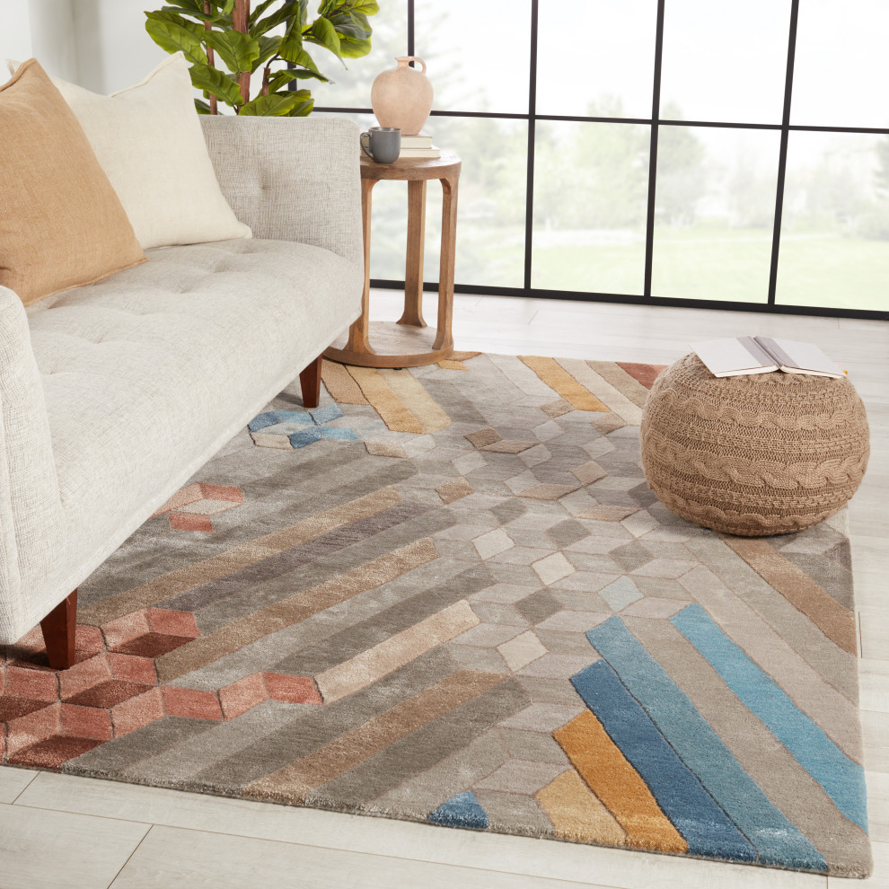 Jaipur Living Cairns Handmade Geometric Multicolor and Gray Area Rug 10