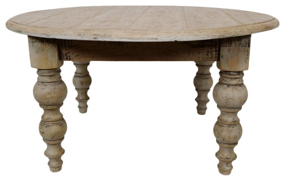Salvaged Ball Leg Round Coffee Table French Country Coffee Tables