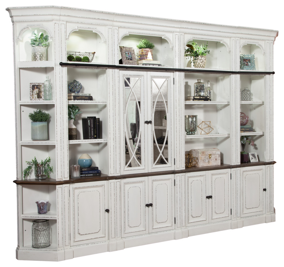 6 Piece Modular Library Wall Bookcases by Parker House Houzz