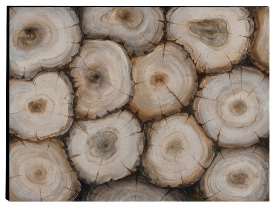 Captivating Tree Trunk Wooden Wall Art Decor, Multicolor Rustic