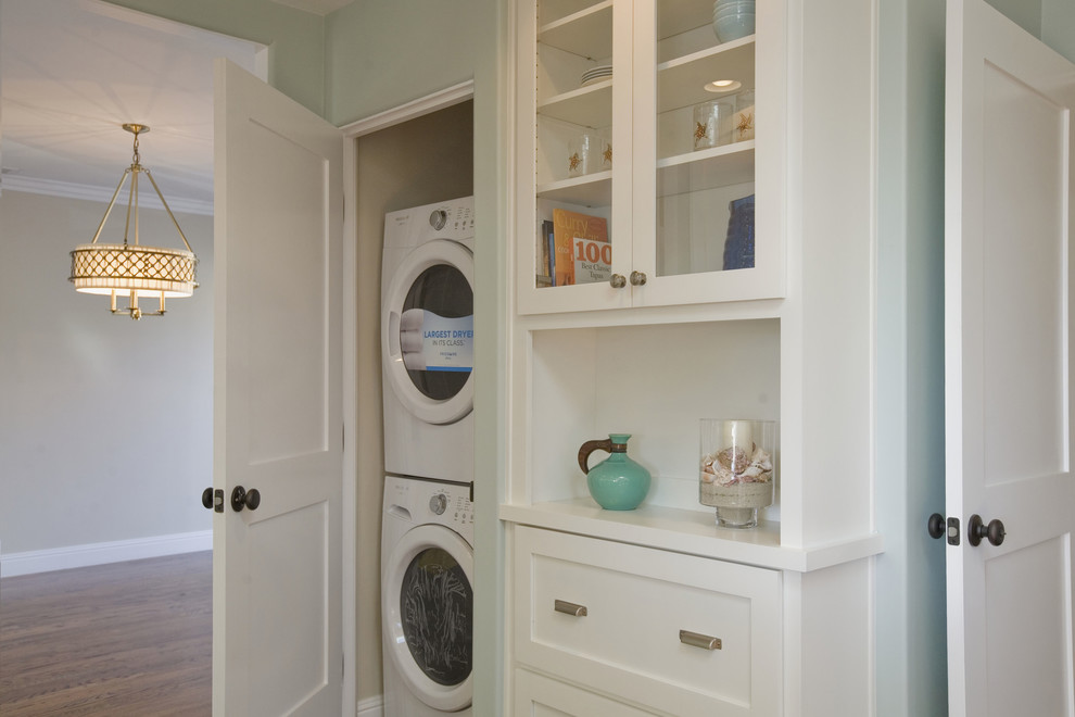Design ideas for a beach style laundry room in San Diego.