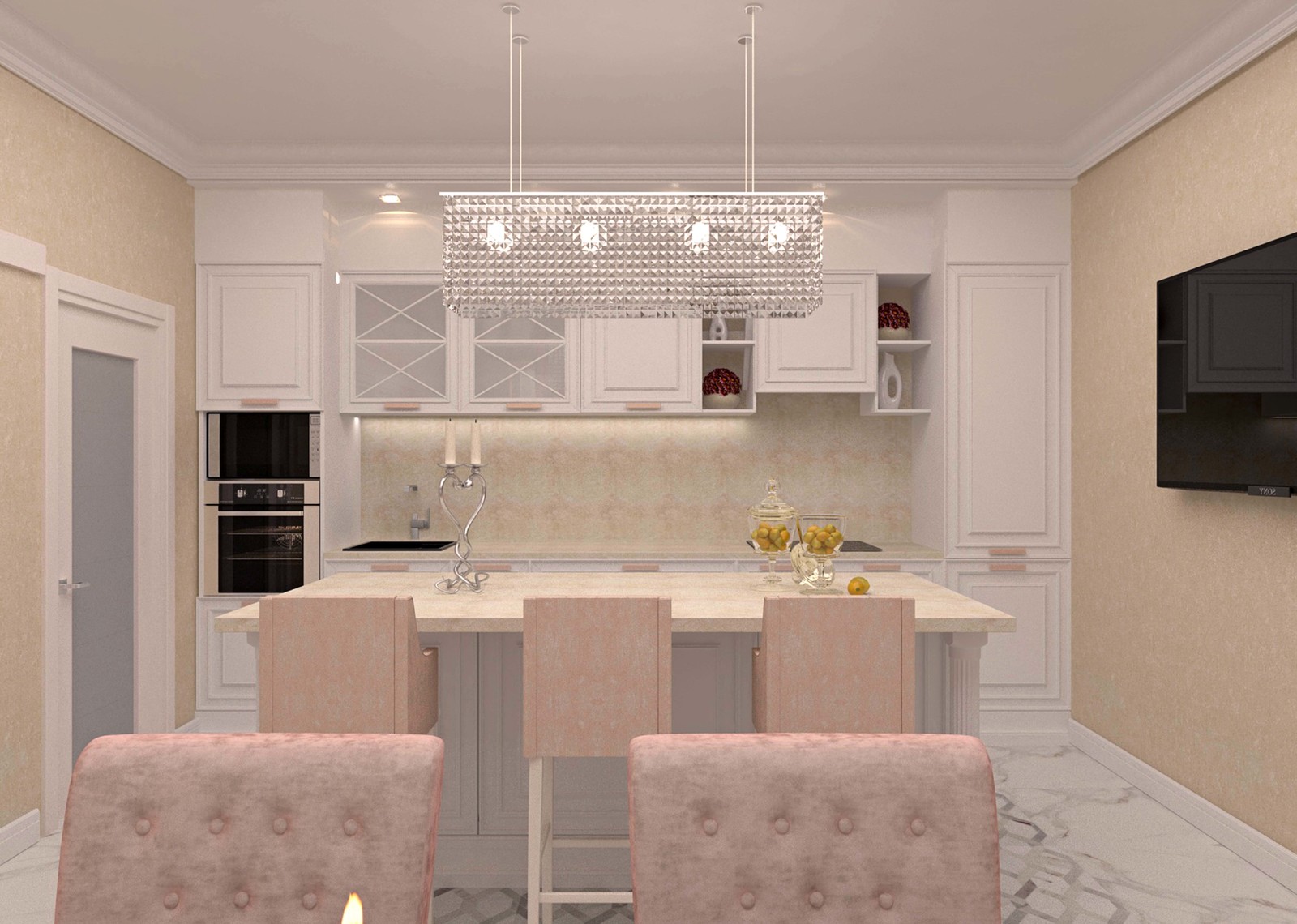 Дизайн частного дома в пастельных тонах