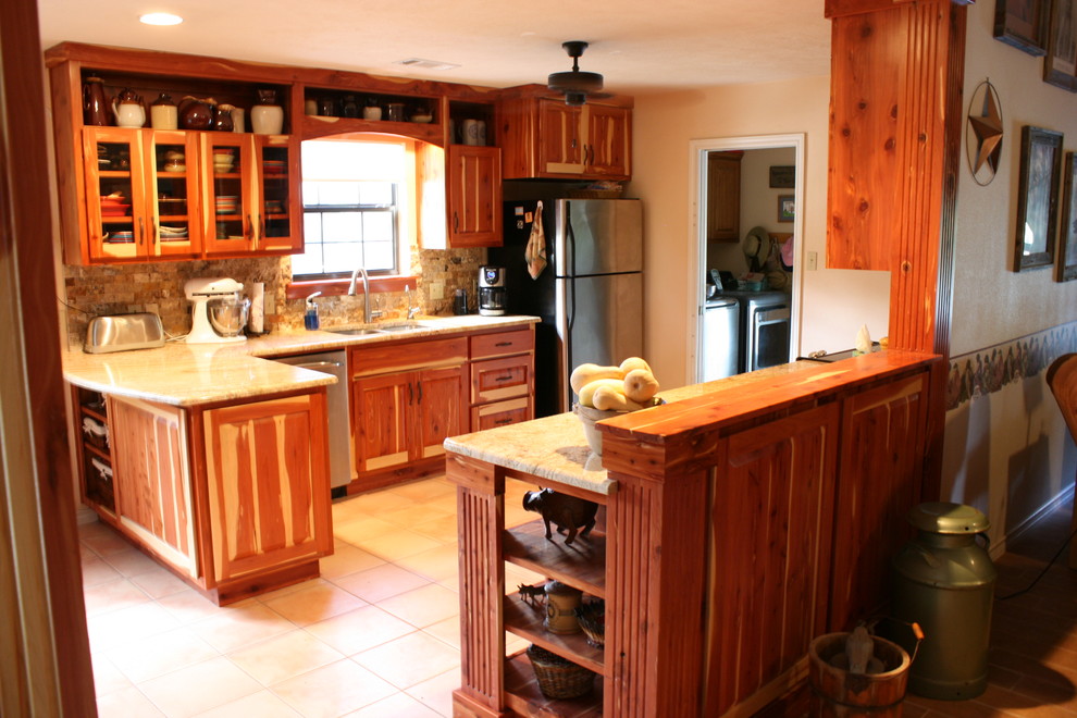 Inspiration for a rustic kitchen remodel in Austin