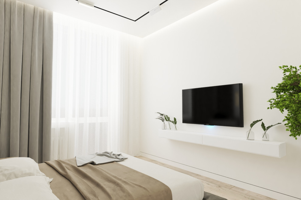 Спальня небольшая в стиле минимализм