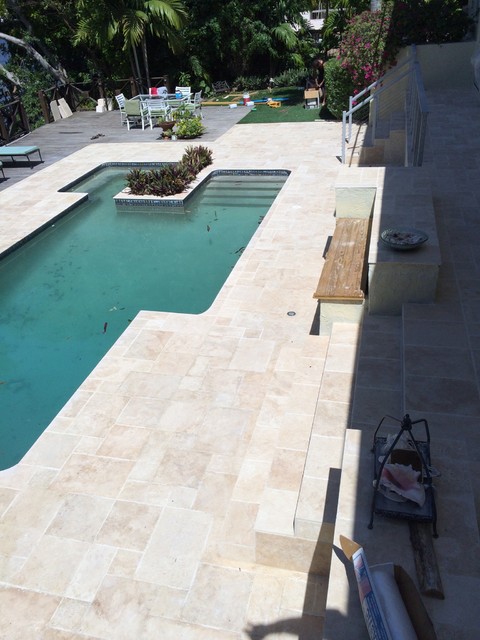 Stone Floor rustic-deck