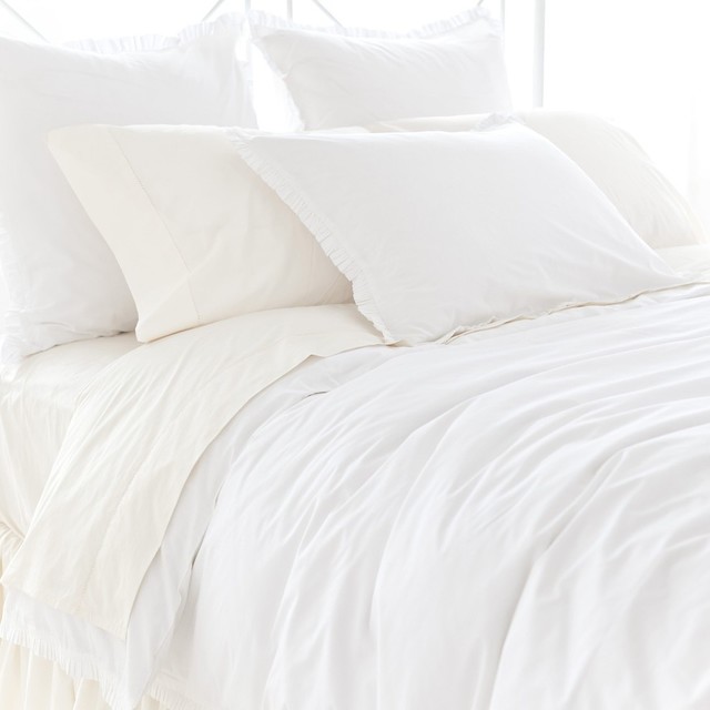 Houzz Pine Cone Hill Classic Ruffle Duvet Cover Full Queen Classic Ruffle Duvet Cover Full Queen White Transitional Covers