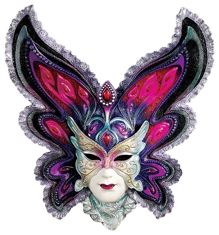 Butterfly Maiden Mardi Gras Mask Eclectic Wall Sculptures by