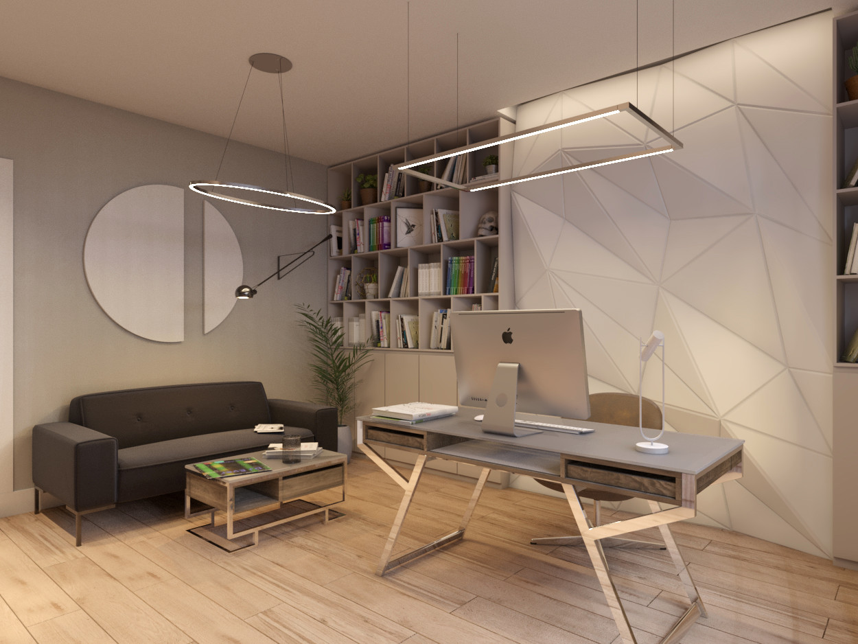 Дизайн проект кабинета в современном стиле