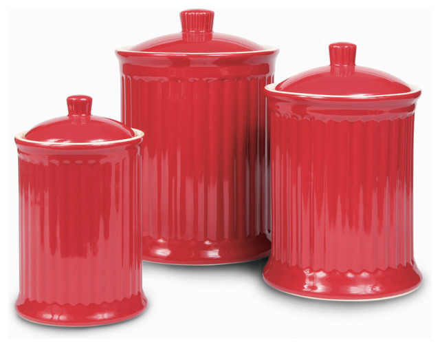Simsbury Canisters Set Of 3 Contemporary Kitchen Canisters