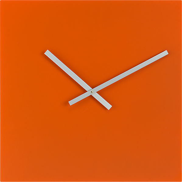 Square Orange Wall Clock