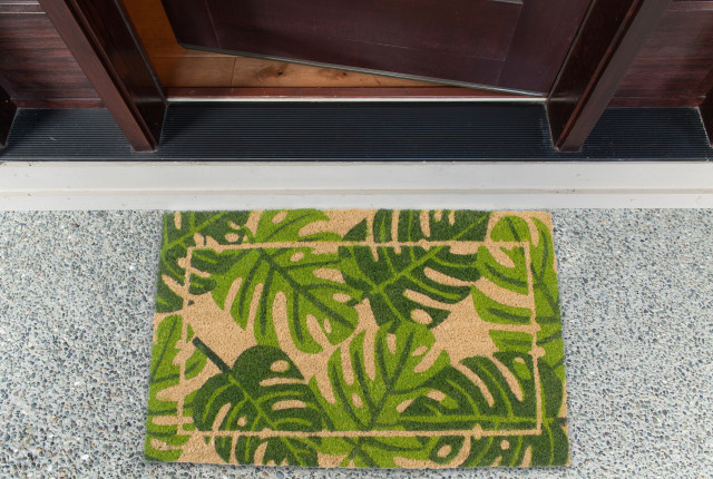 Palm Leaves Vinyl Back Coir Doormat 18"x30"