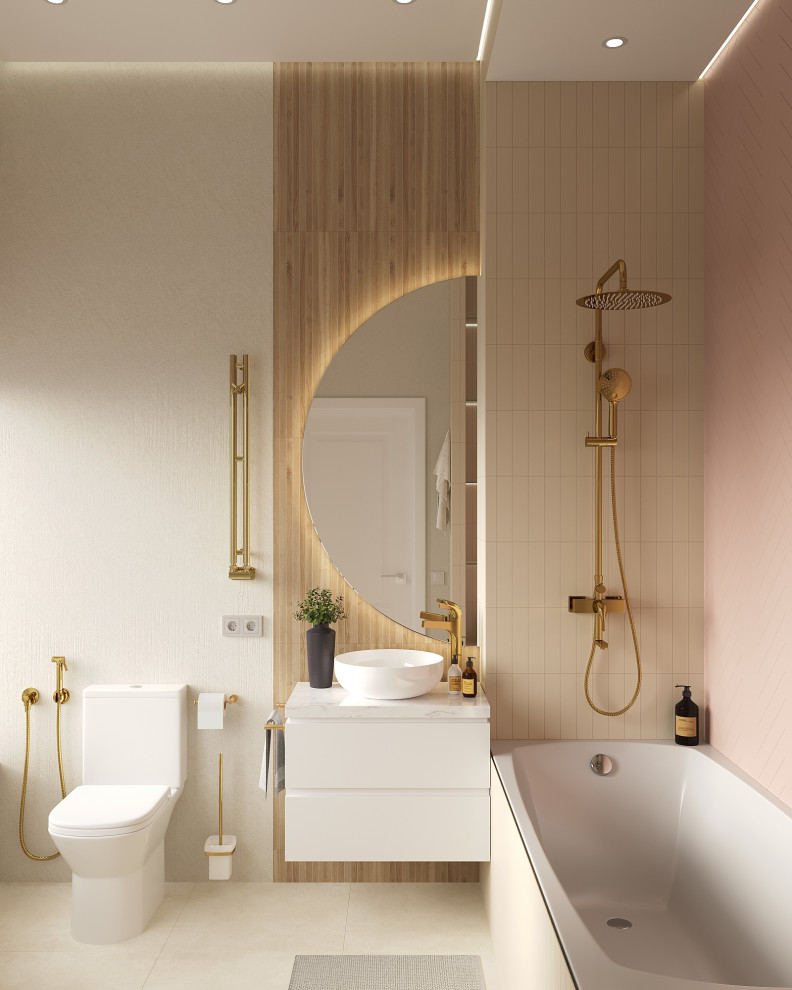 Ванная в пастельных тонах