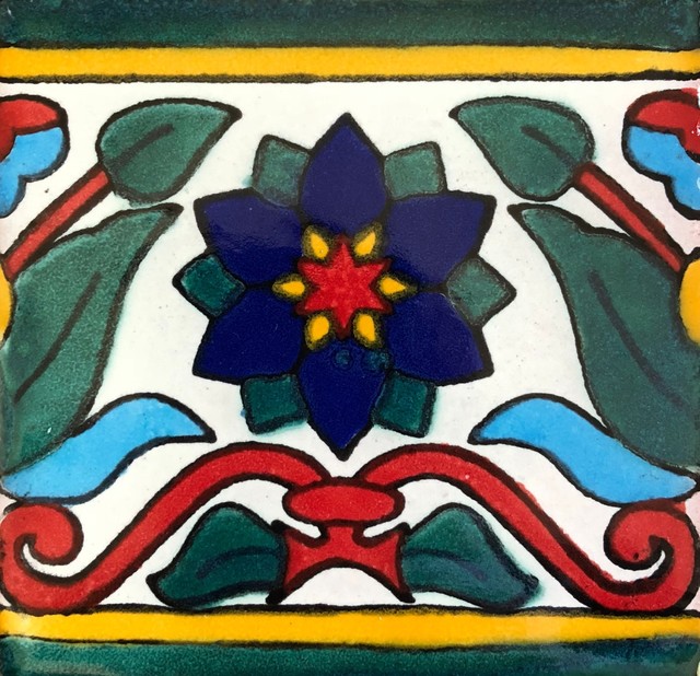 6x6 Painted Spanish Tile Set Of 45