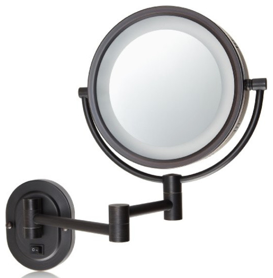 Jerdon Hl65bzd Hard Wired 8 Inch Two Sided Swivel Halo Lighted Wall Jerdon Hl65bzd Hard Wired 8 Inch Two Sided Swivel Halo Lighted Wall Mount