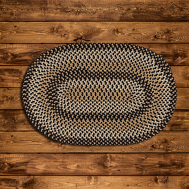 Brook Farm Blackberry 12' Round, Round, Braided Rug Contemporary