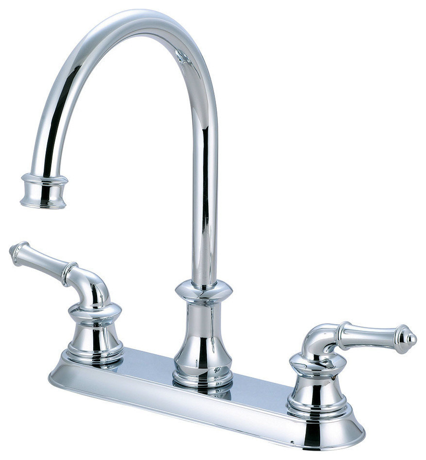 Del Mar Two Handle Kitchen Faucet, Polished Chrome