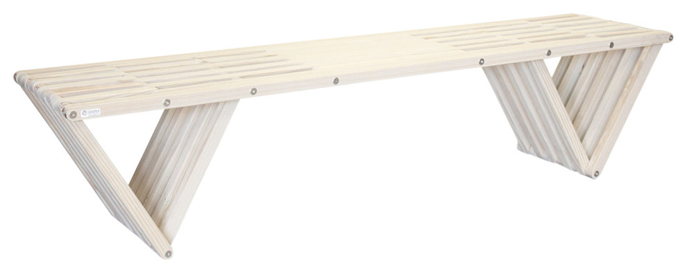 Bench Wood Backless Modern Design 72" x W 18" x H 17", Bride's Veil