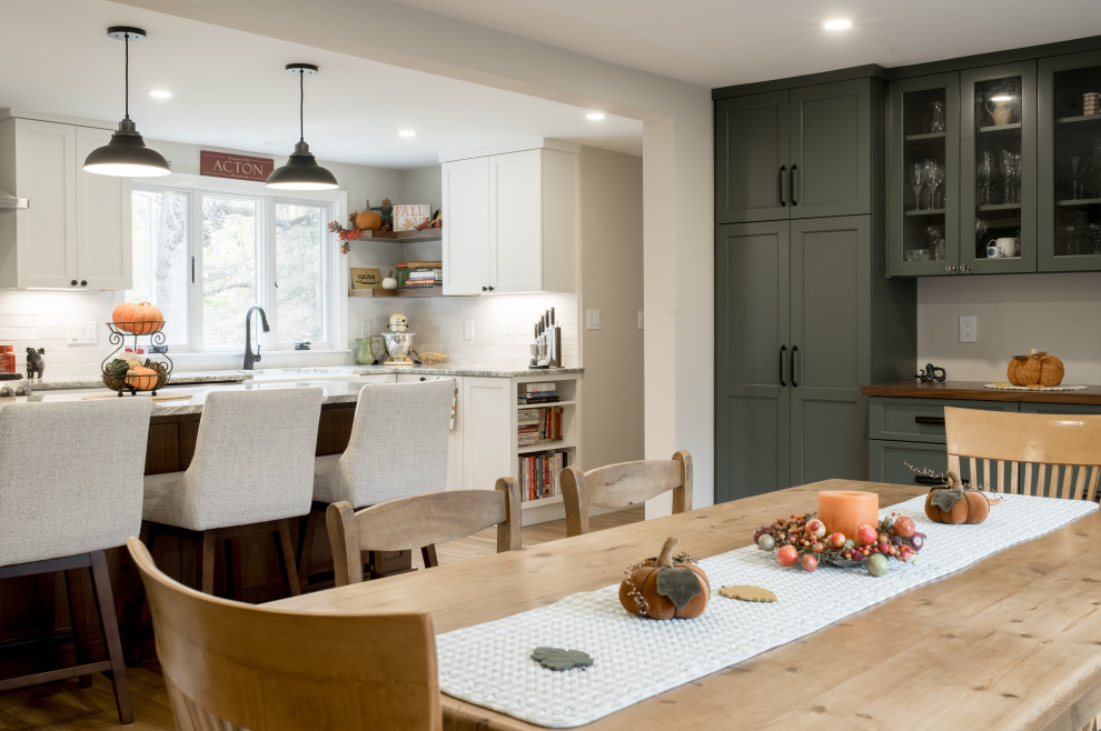 Example of a transitional kitchen design in Boston